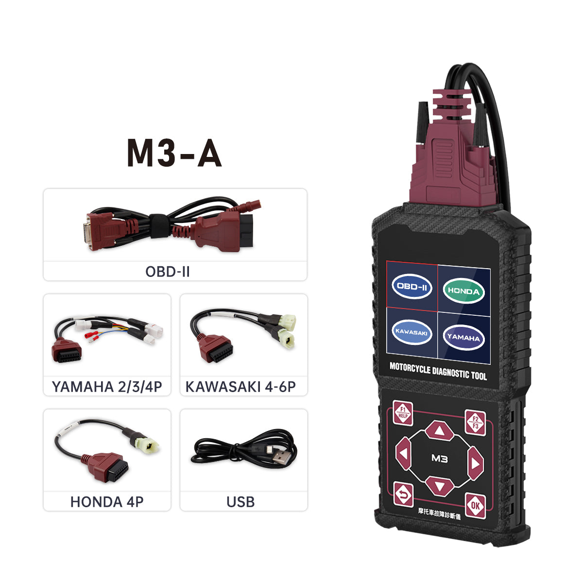 M3 Motorcycle Diagnostic Tool OBD2 Code Reader Scan Tool For Motorcycle