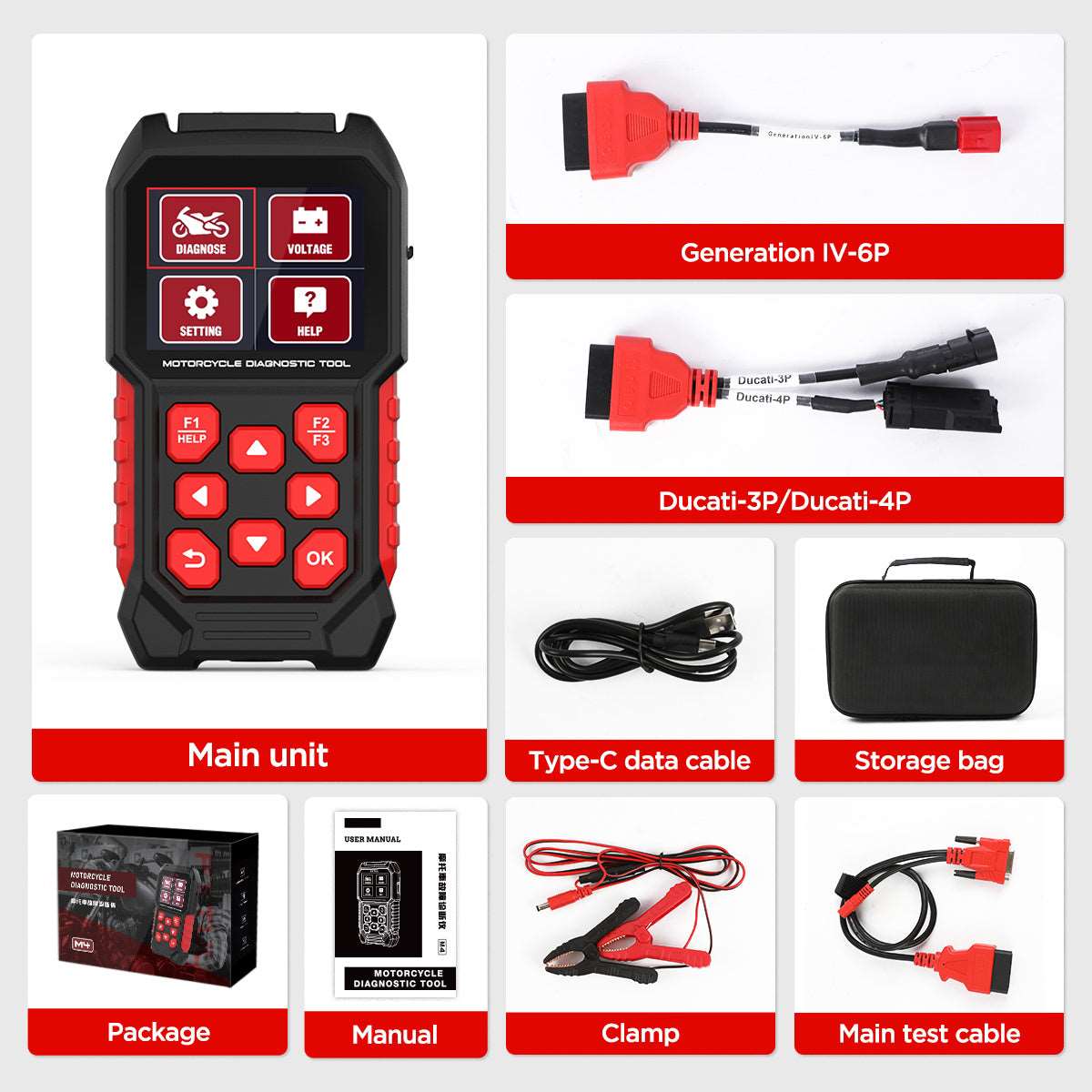 M4-DUCATI Motorcycle Diagnostic Tool OBD2 Code Reader Scan Tool For DUCATI