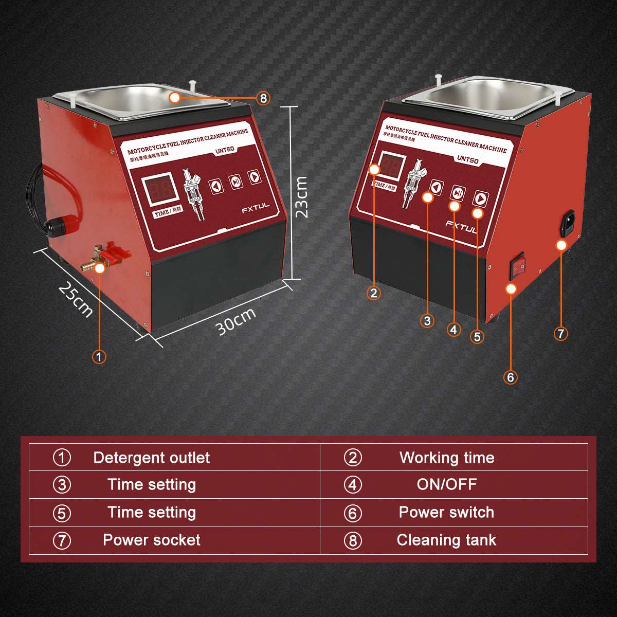 CLIVES UNT50 Ultrasonic Fuel Injector Cleaner 13L Car Motorcycle Ultrasonic Cleaning Machine Moto Nozzle