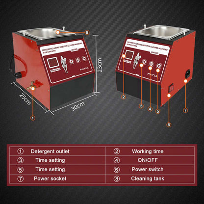 CLIVES UNT50 Ultrasonic Fuel Injector Cleaner 13L Car Motorcycle Ultrasonic Cleaning Machine Moto Nozzle