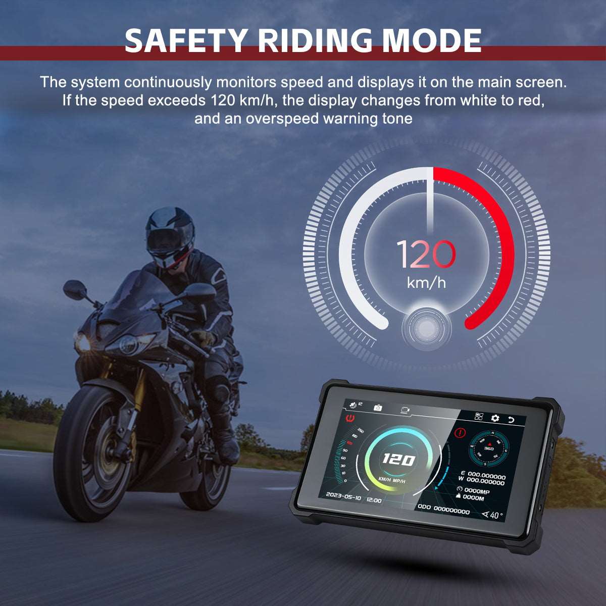 CLIVES F8-A Motorcycle Dash CAM & HUD GAUGE