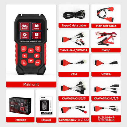 M4-EU Motorcycle Diagnostic Tool OBD2 Code Reader Scan Tool For HONDA YAMAHA KAWASAKI  VESPA SUZUKI PIAGGIO KTM APRILIA TRIUMPH and ROYAL ENFIELD