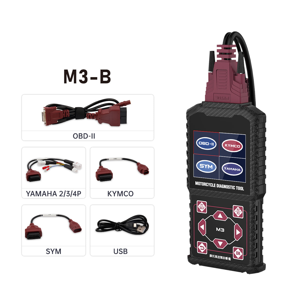 M3 Motorcycle Diagnostic Tool OBD2 Code Reader Scan Tool For Motorcycle