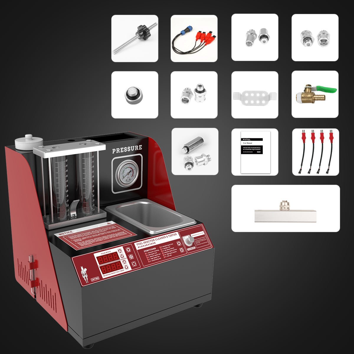 CLIVES unt60 Motorcycle Ultrasonic Nozzle Detector and Cleaner Fuel Injector Tester Efficient Nozzle Testing